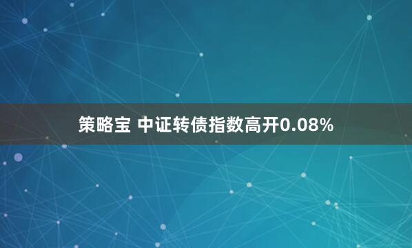 策略宝 中证转债指数高开0.08%